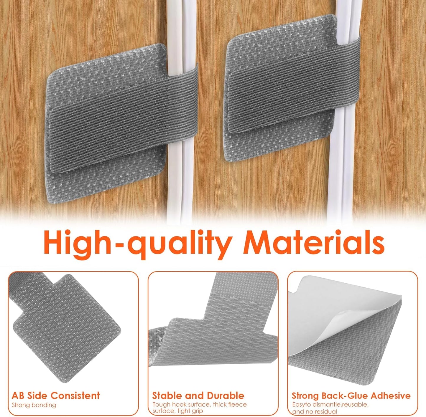 Cord Organizer for Desk, Adhesive Cable Clips, Cable Management Clips, Hook and Loop Cable Ties, Wire Organizers for Cords, Suitable for Office and Home (30)