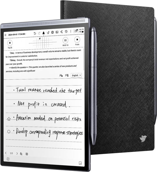 iFLYTEK AINOTE Air 2 Bundle - Black Folio Case, 8.2-inch AI Note-Taking Tablet Writing Paper Tablets, Digital Notebook with Pen, Voice-to-Text Transcription, Multi-Languages Chatgpt Support
