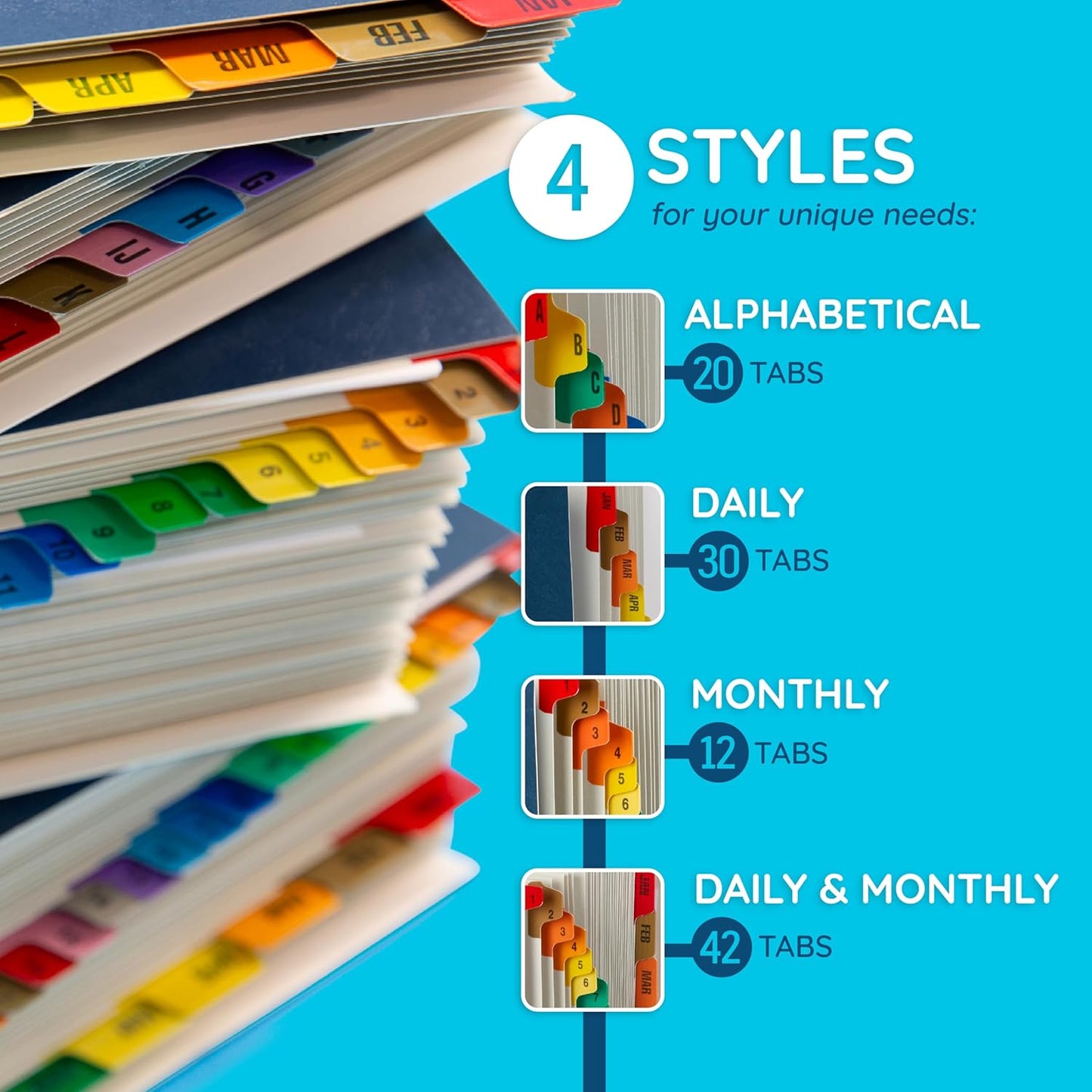 Blue Summit Expandable Monthly File Organizer, Tickler File Combo 31 Daily and 12 Monthly Tabs, Letter Size 12 Month Folder Organizer for Invoices and Documents