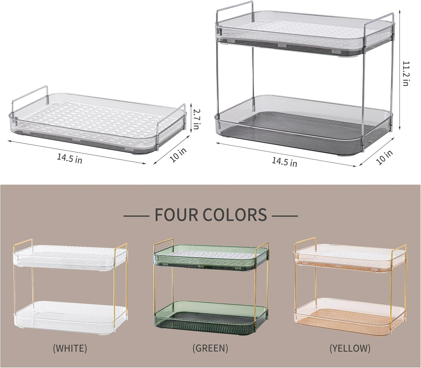 Coffee Bar Accessories, Station Organizers,Large Capacity Storage with Drain Board,Whisky Tray,Mug Tea Cup Holder Coffee Bar Organizer, Smoky Gray