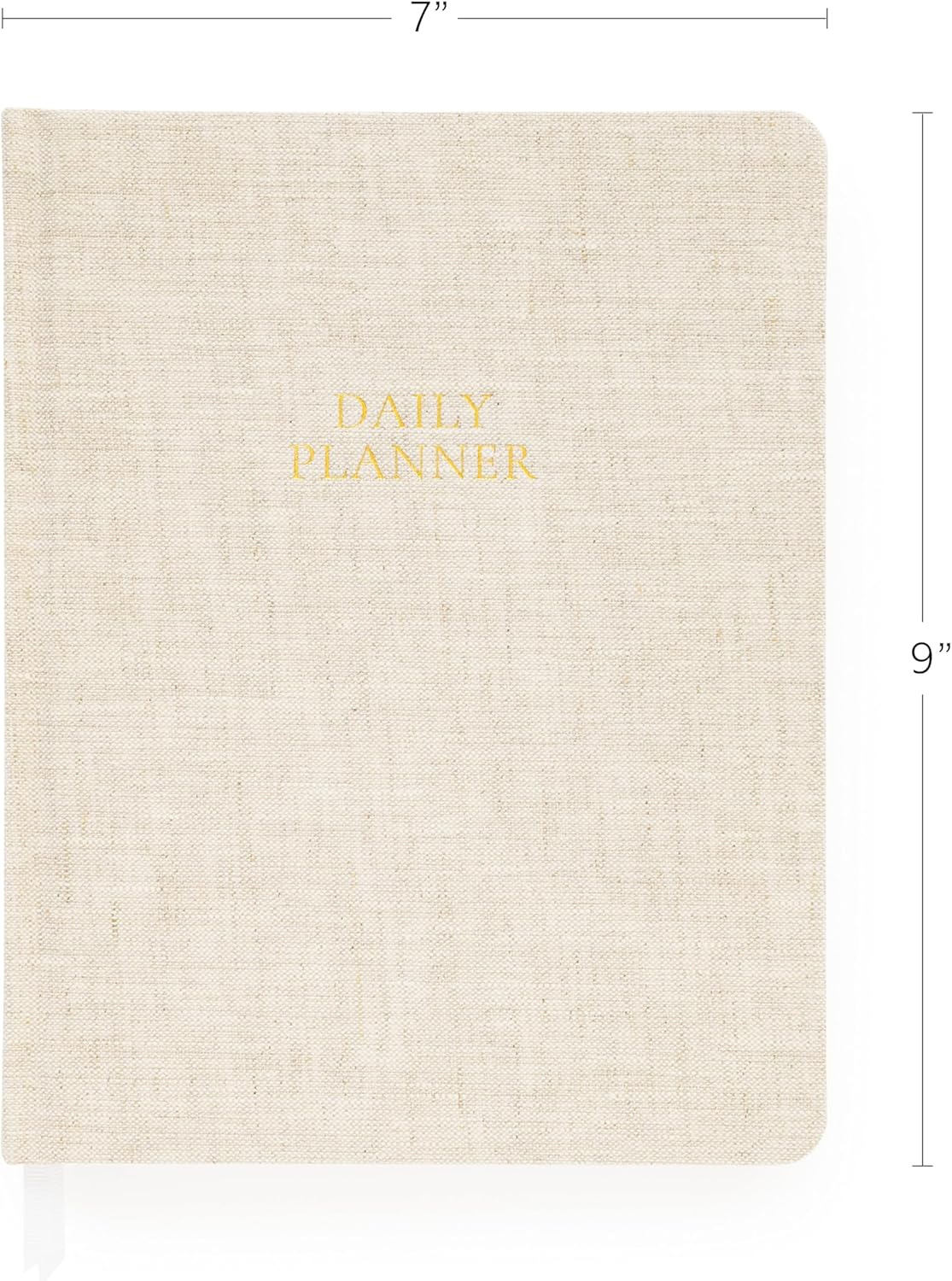 Sugar Paper Undated Daily Planner, Fabric Cover, 7 x 9 Inches, Hardcover Weekly Planner (Sage)