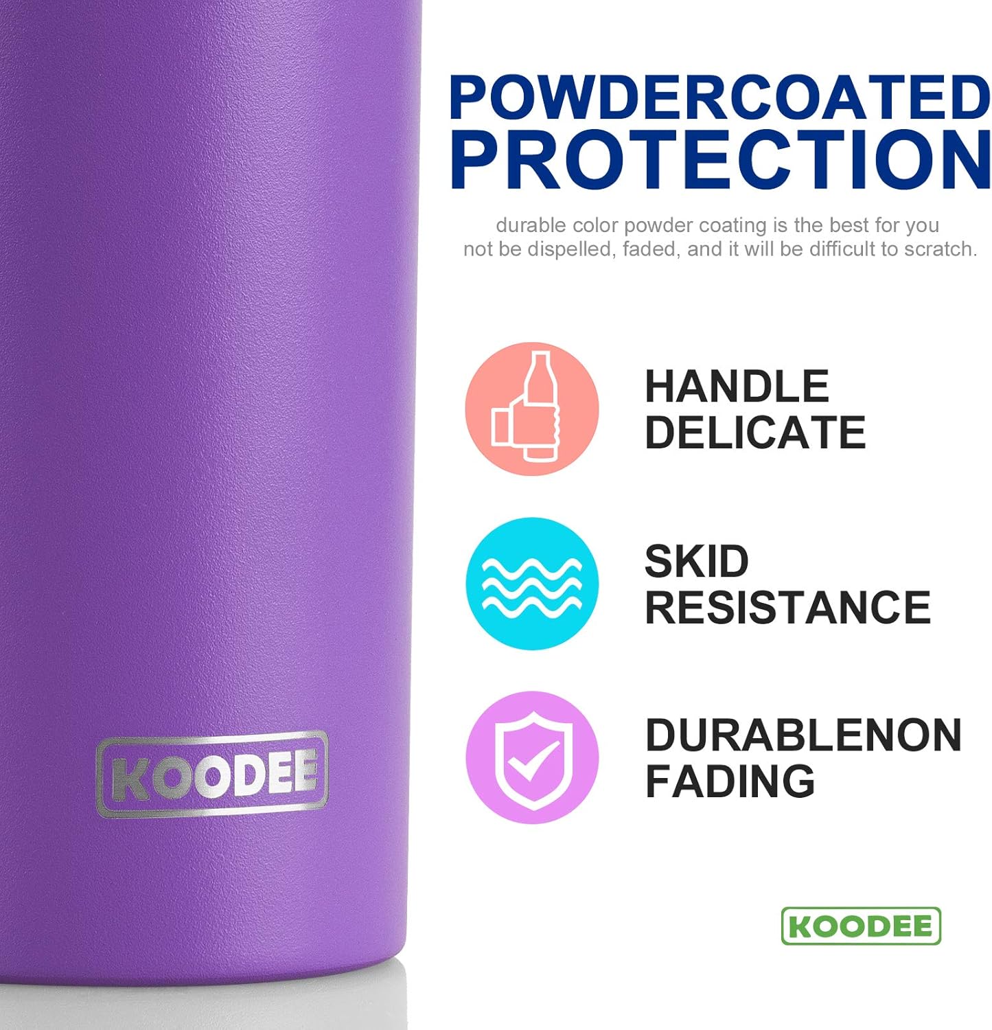 koodee 20 oz Skinny Tumbler (2 Pack) Stainless Steel Double Wall Insulated Water Tumbler Cup with Straw, Slim Travel Tumbler for Women Diy Birthday Gift (Purple-Pink)