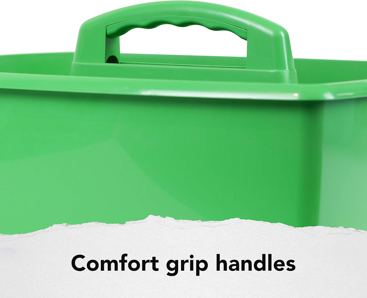 Storex 2-Compartment Large Caddy – Multipurpose Classroom Organizer with Handle, Green, (00956U06C) (Pack of 6)