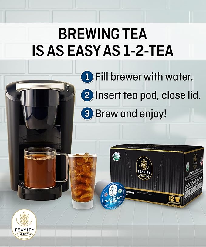 Organic Tea Pods with Ginger, Peppermint, Fennel, Licorice, & Rosehip Digest Delight by Teavity (36 Tea Pods)