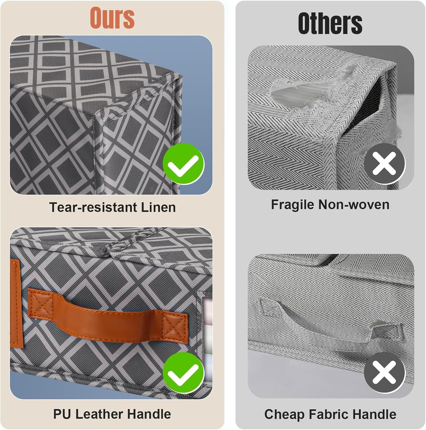 4 Pack Bed Sheet Organizers and Storage, (King & Queen Size) Sheet Organizer for Linen Closet, Foldable Bedding Storage Box with Window for Bedsheets, Duvet Cover and Pillowcase (Dark Grey 4 Pack)