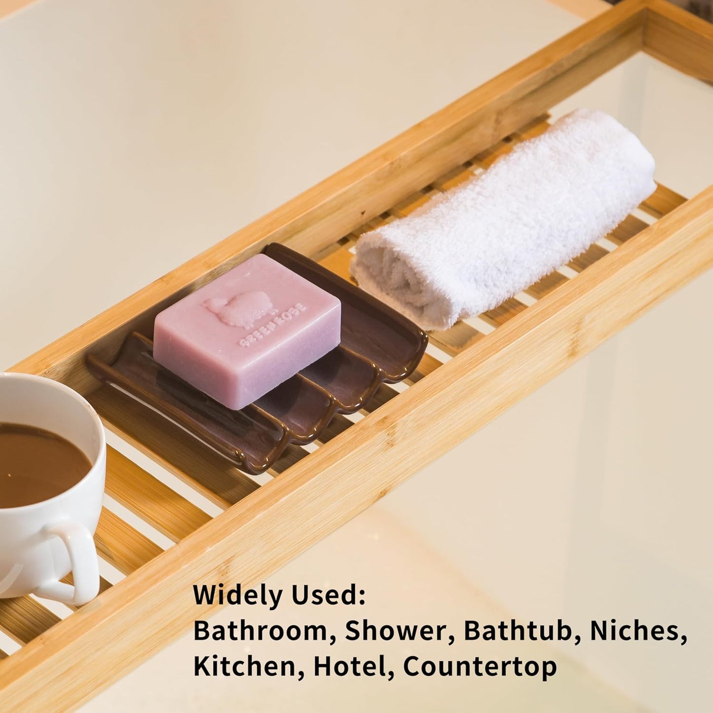 Ceramic Bar Soap Dish and Savers for Bathroom, Shower and Kitchen, Japanese Self Drain Soap Holder, Purple