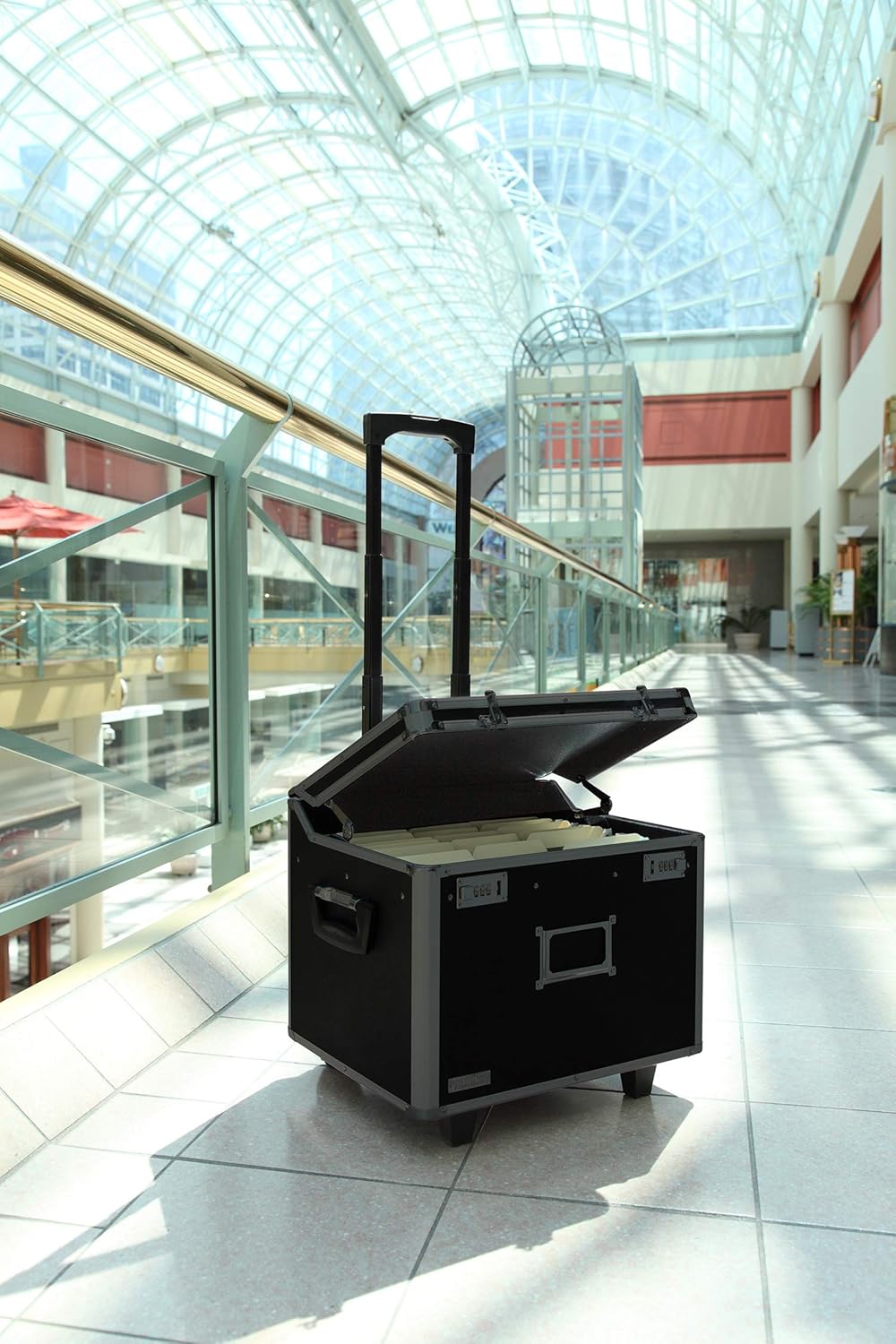 Vaultz Locking Mobile File Chest, Letter/Legal Files, 17.5" X 15.5" X 14.5", Black