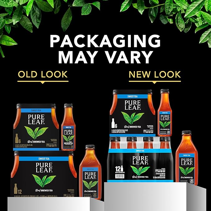 Pure Leaf Iced Tea, Sweetened Lemon, Real Brewed Tea, 18.5 Fl Oz Bottles (Pack of 12)