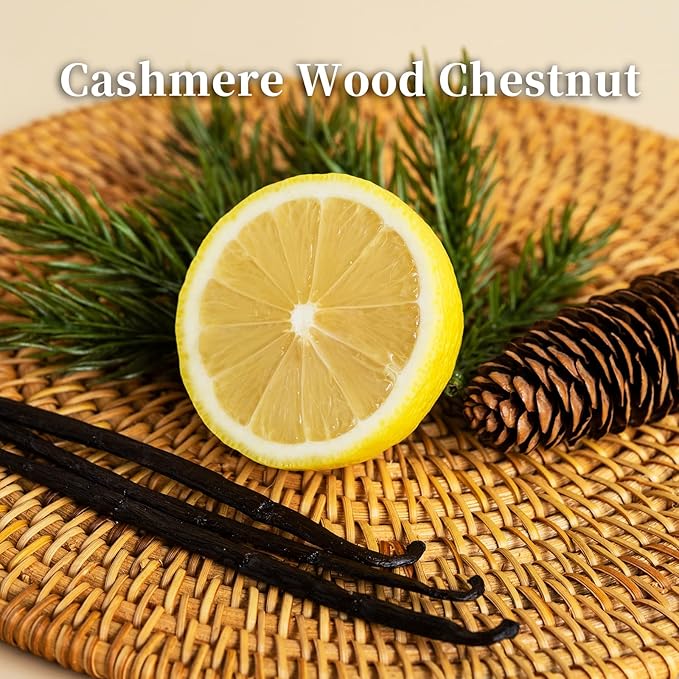 KRD 8.45 fl oz (250ml) Reed Diffuser Set, Premium Essential Oil Diffuser with 8 Natural Rattan Sticks, Long-Lasting Fragrance for Home Bathroom Decor, Cashmere Wood Chestnut