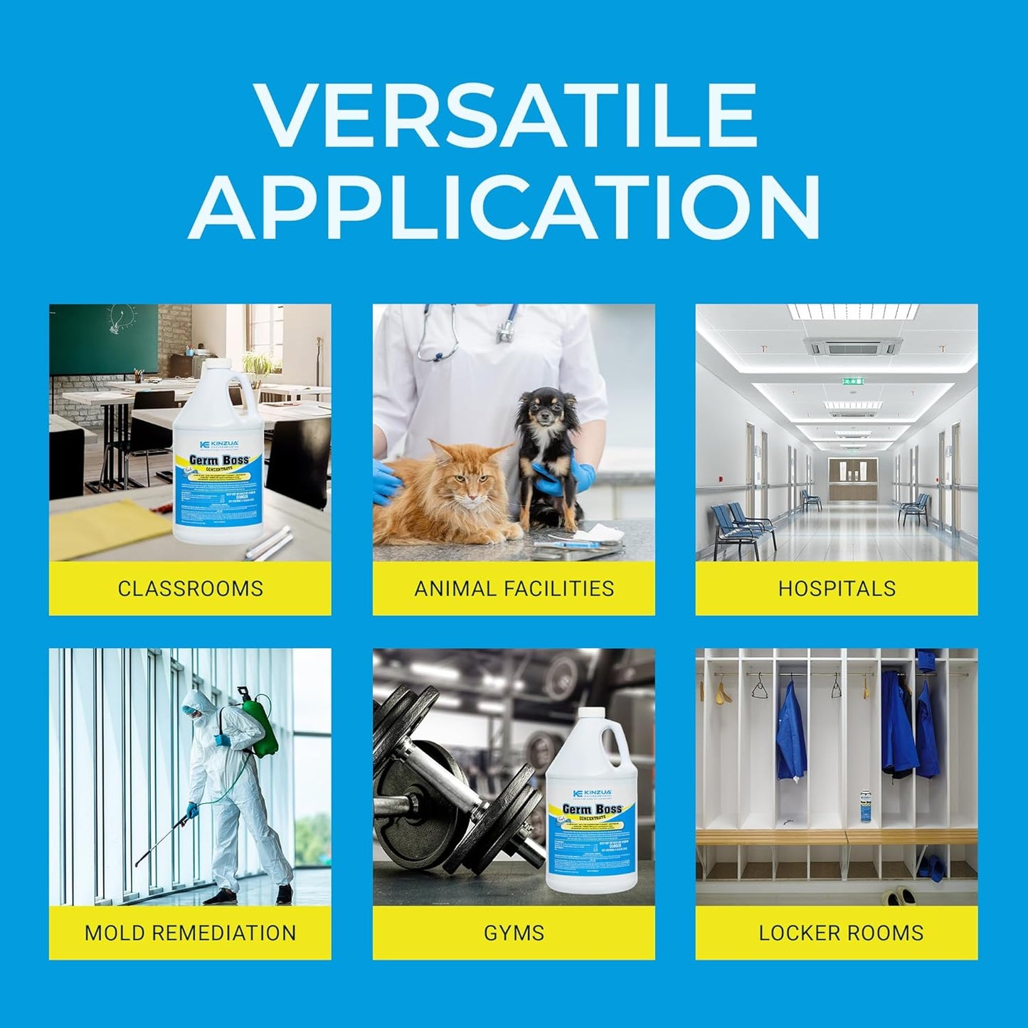 KINZUA ENVIRONMENTAL Germ Boss, Multipurpose Disinfectant Cleaner & Deodorizer, Disinfectant Liquid Concentrate with Fresh Scent for Homes, Kennels, Institutional & Industrial Strength, 1 Gal