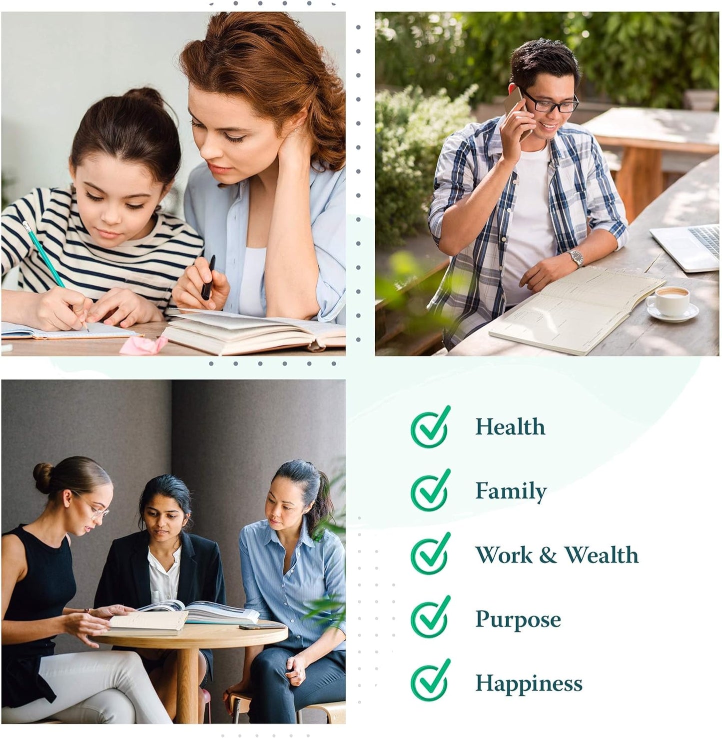 Roterunner Purpose Planner Notebook B5 7.5”x9.8” Undated 2026 Daily Weekly and Monthly Productivity Goal Setting Tool for Work Home ADHD Planner for Adults Self Care Journal (Pink Softcover)