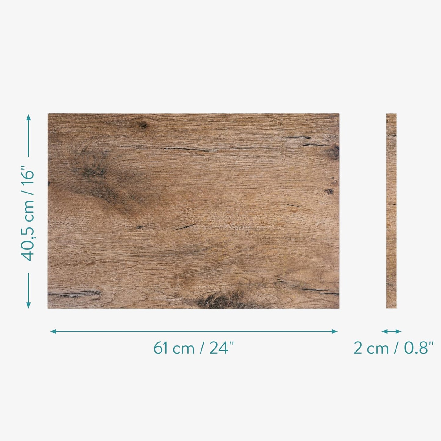 Navaris Magnetic Dry Erase Board - 16 x 24 inches Decorative White Board for Wall with Design, Includes 5 Magnets and Marker - Dark Wood