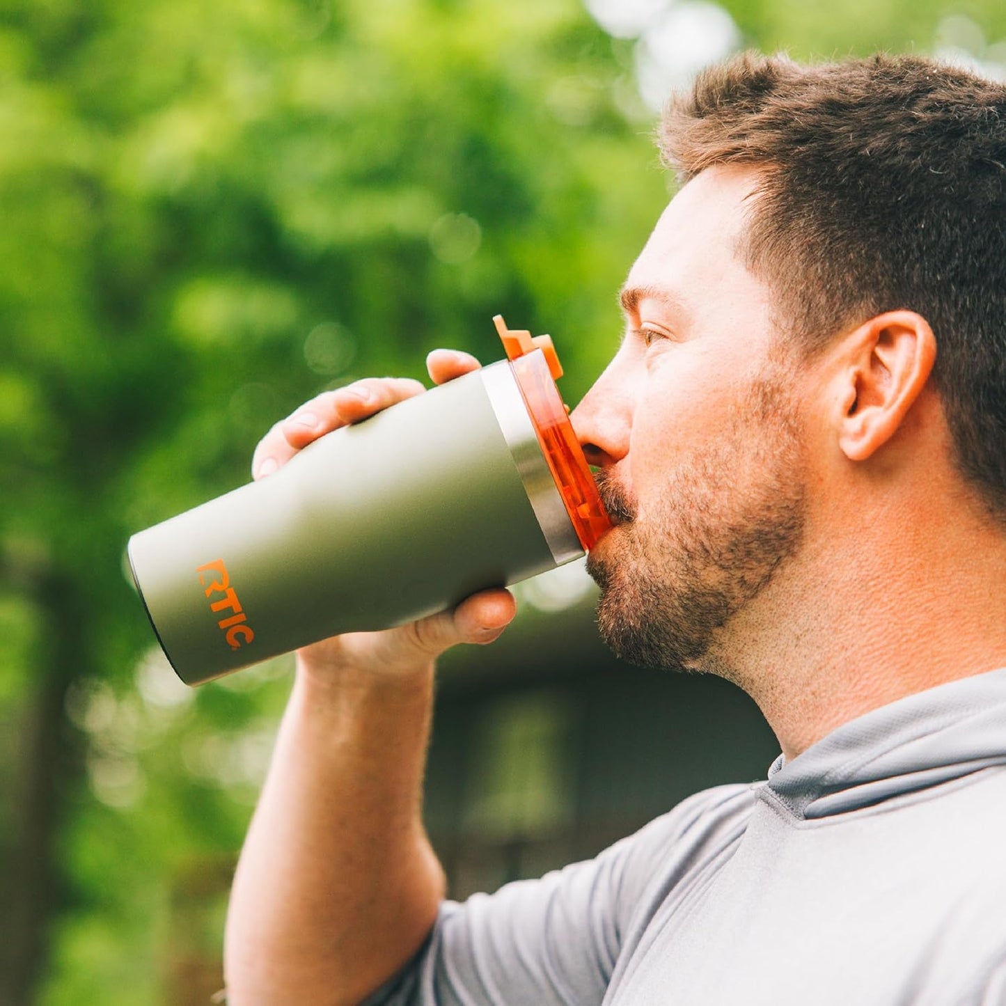 RTIC 20oz Essential Tumbler with Lid, Insulated, Stainless Steel, Metal, Double Wall Vacuum-Insulation, Ceramic Lined, Travel Cup for Iced Coffee, Tea, Hot and Cold Drink, Denim