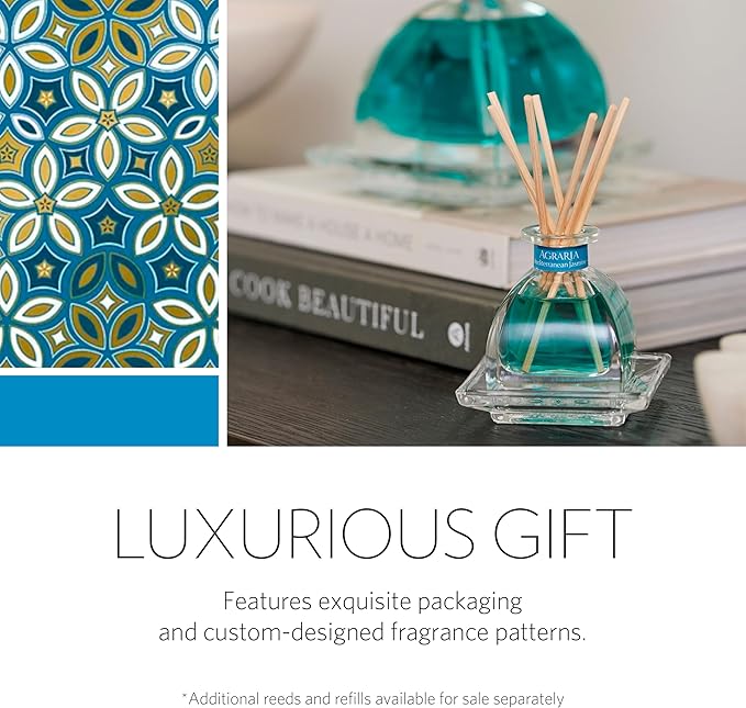 AGRARIA AirEssence & PetiteEssence Flower and Reed Diffuser Set, Luxury Home Fragrance Set, Scented Oil Reed Diffuser Gift for All Occasions