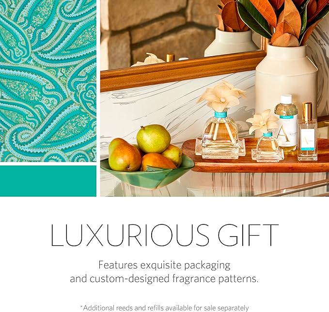 AGRARIA AirEssence Flower and Reed Diffuser Set, Handmade Sola Flower Botanical Home Fragrance Set, Scented Oil Reed Diffuser Gift for All Occasions