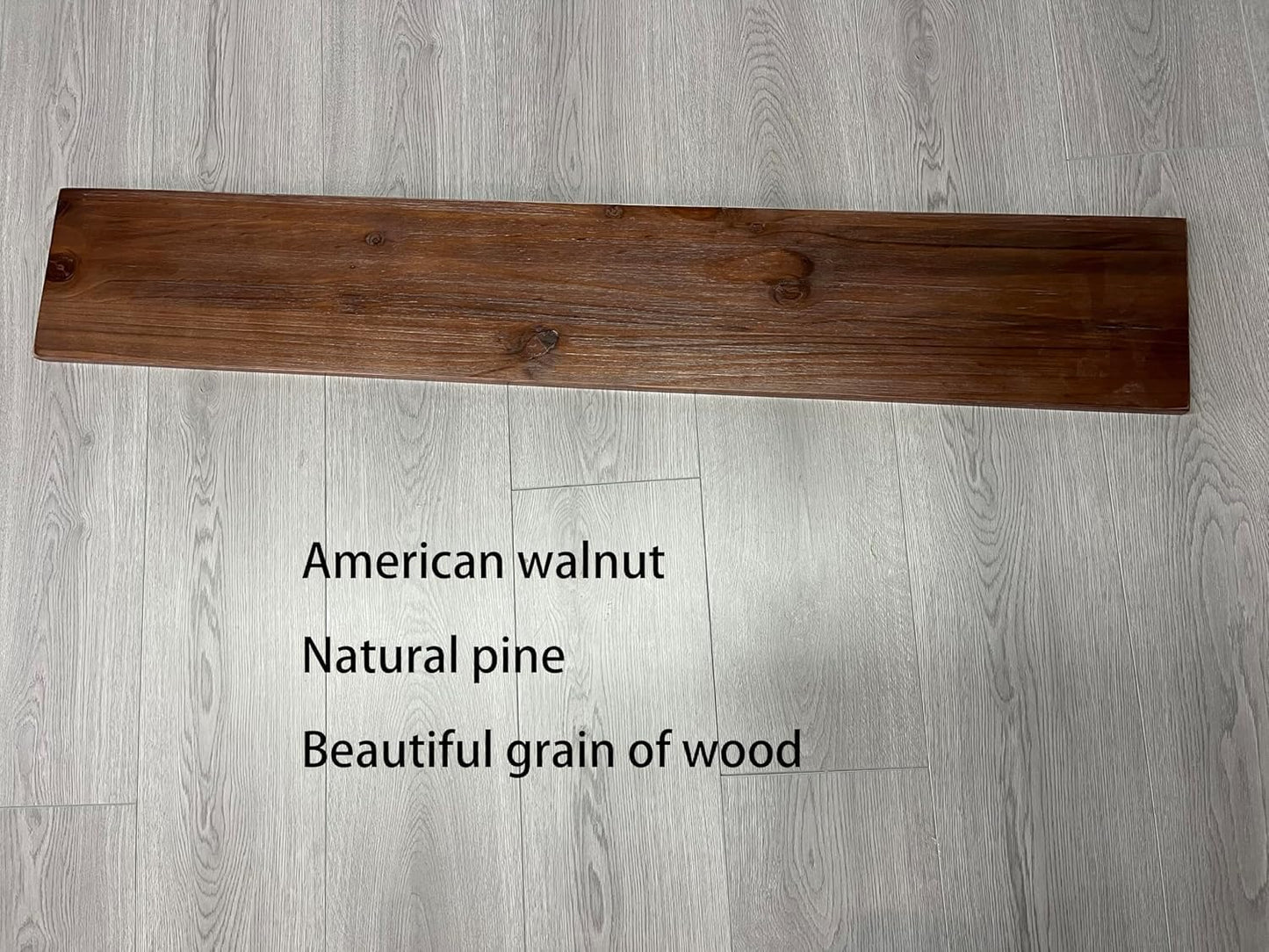 Clothes Shelves 48in, 3-Tier Wall Mounted Garment Rack with Real Walnut Wood Shelf, Heavy Duty Hanging Clothes Rack, Multi-Purpose Hanging Rod, Space-Saving Closet Storage