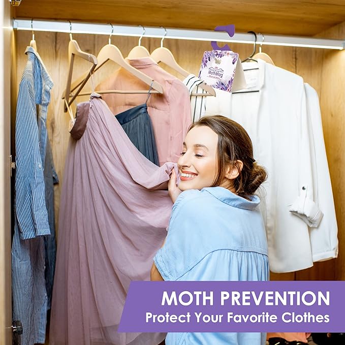 MothMag Clothes & Closet Moth Trap – Pheromone Lure for Fabrics, Carpets, Wardrobes – Mothballs Alternative, Indoor Insect Control