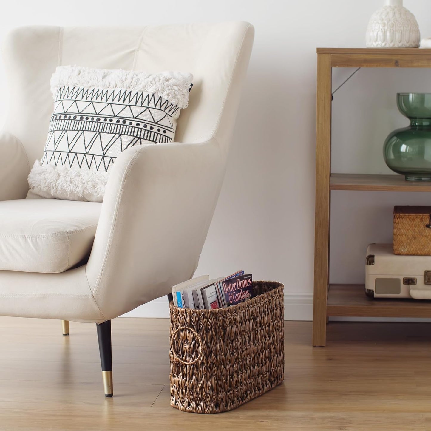 GRANNY SAYS Toilet Paper Storage, Toilet Paper Basket for Bathroom, 6 Mega Rolls Holder with Storage, Waterproof Bathroom Storage Baskets, Brown