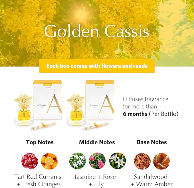 AGRARIA AirEssence & PetiteEssence Flower and Reed Diffuser Set, Luxury Home Fragrance Set, Scented Oil Reed Diffuser Gift for All Occasions