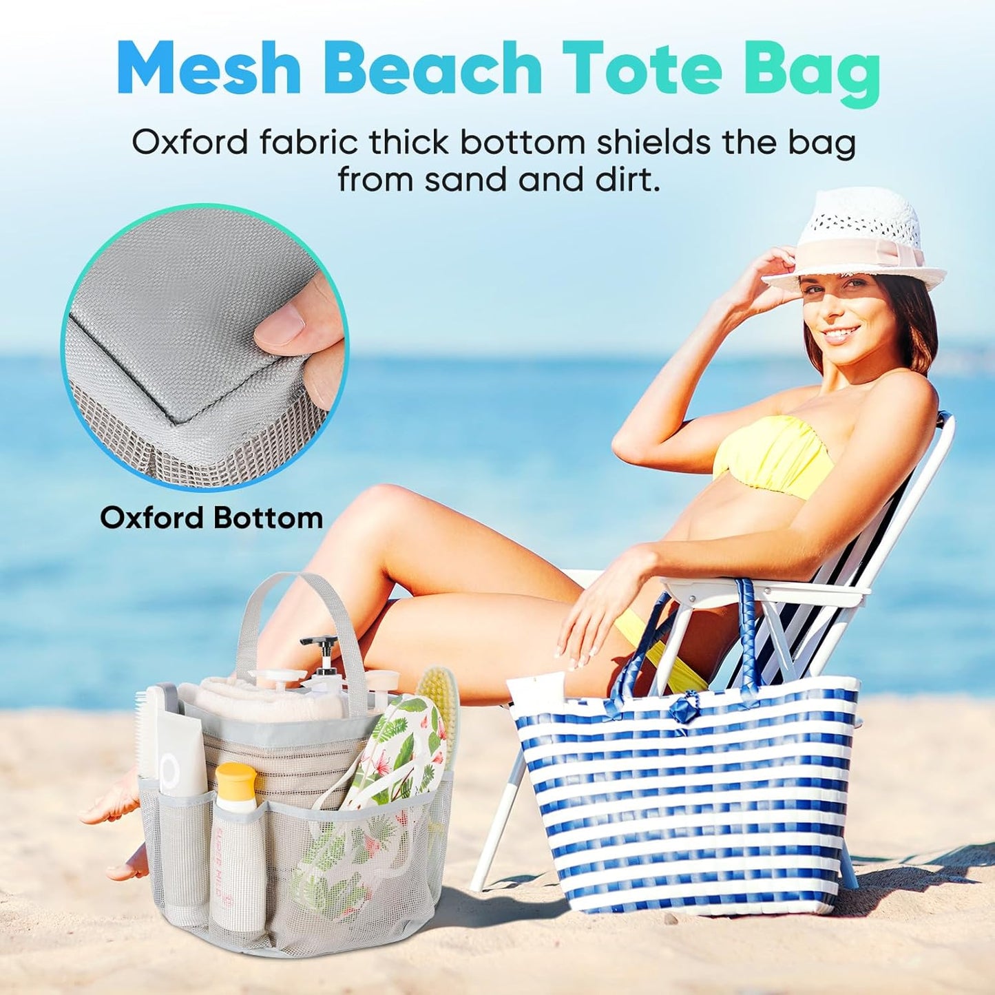 EUDELE 2 Pack Mesh Shower Caddy Portable for College Dorm Room Essentials, Shower Caddy Dorm with 8-Pocket Large Capacity,Shower Bag for Beach,Swimming,Gym