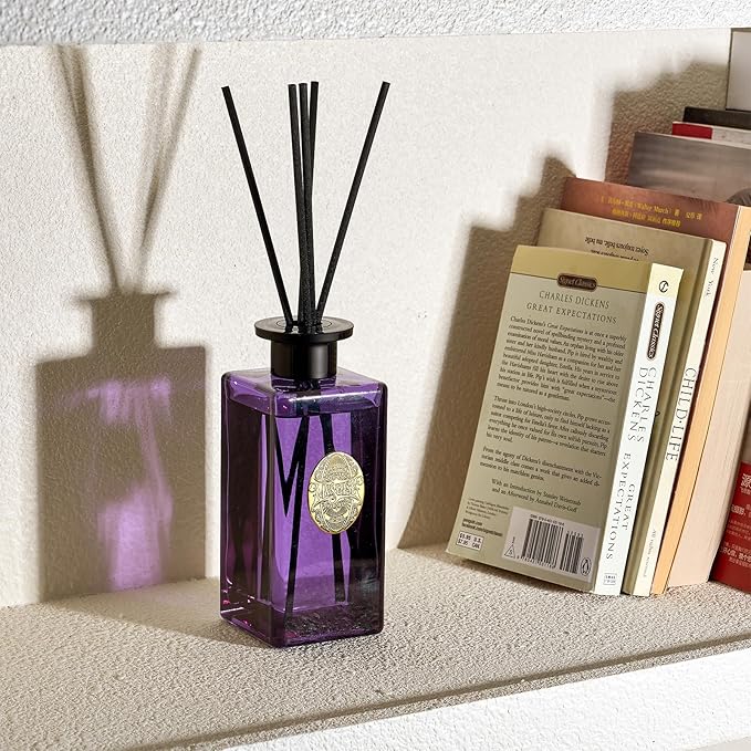 M&SENSE 10.14 oz Large Reed Diffuser Set | Lavender Glow Scent Oil Diffuser with Sticks | Hotel Collection Non-Toxic Essential Oil |for Bedroom Bathroom Living Room