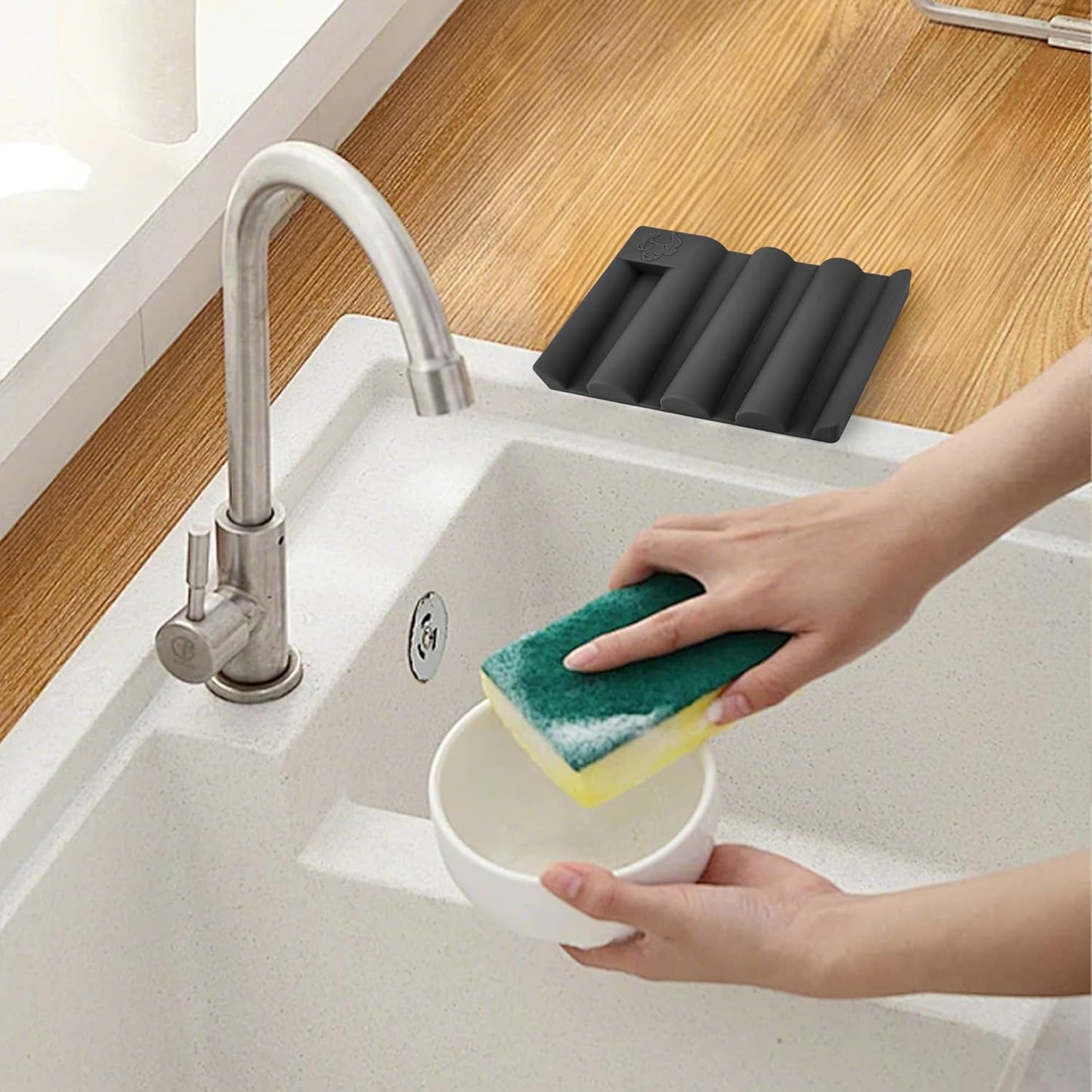 Soap Dish for Shower, Bathroom & Kitchen – Non-Slip, Self-Draining Design to Keep Soap Dry, Extend Soap Life – Easy to Clean, Compact & Durable (Black, 2 pcs)