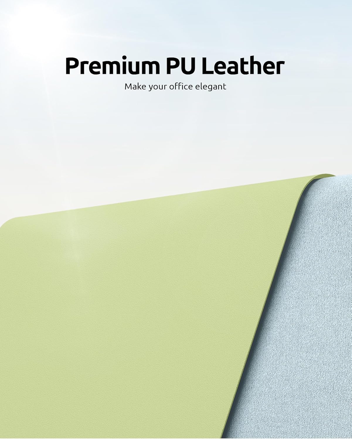 YSAGi Leather Desk Protector, Office Mat, Large Mouse Mat, Non-Slip PU Leather Blotter, Laptop Desk Mat, Waterproof Writing Pad for Office and Home (Peak Green, 31.5" x 15.8")