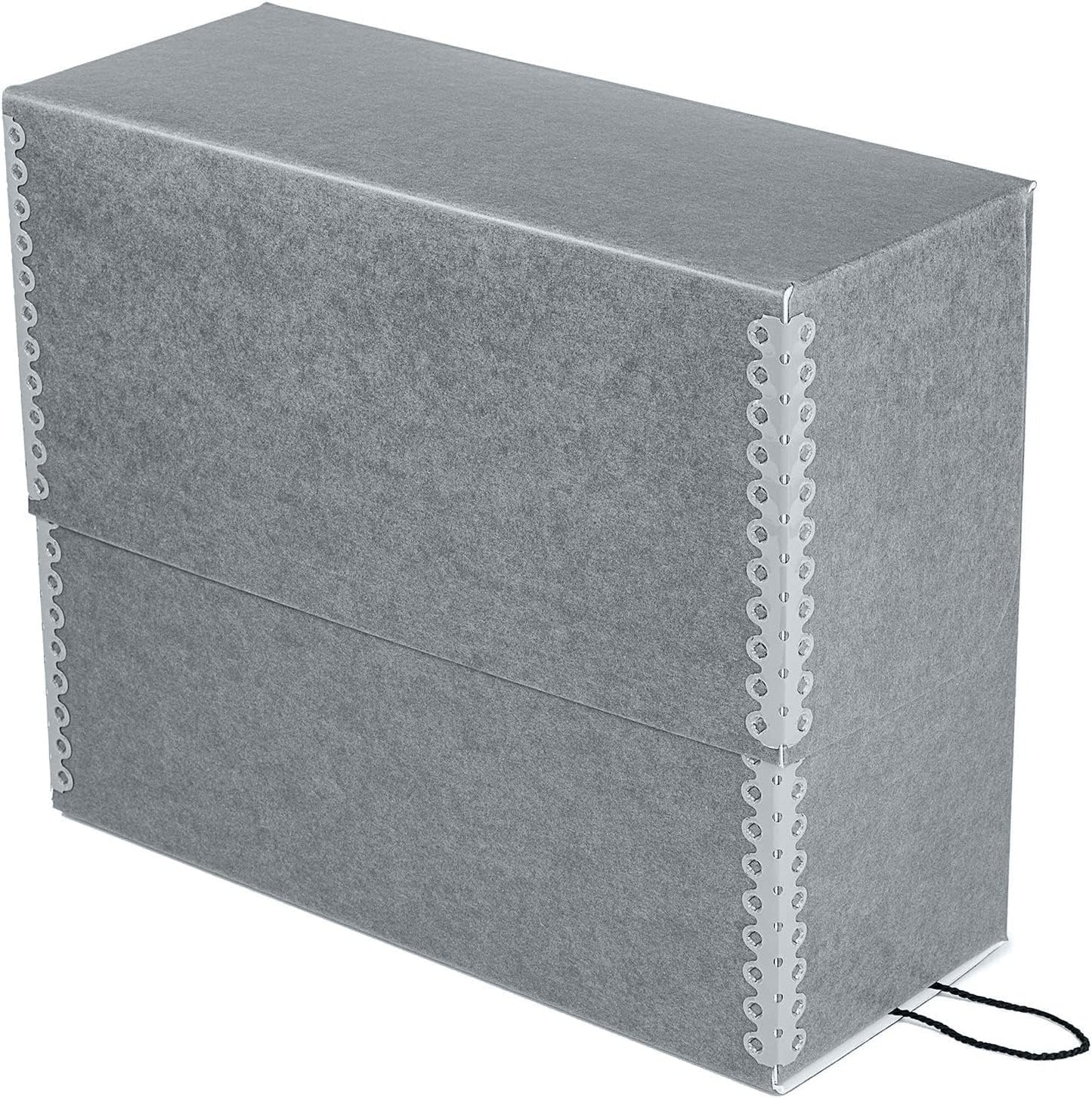Lineco Archival Document Storage Box with Metal Edge, Acid-Free Gray Boxboard, Organize and Store Files, Prints, Photos, Letter-Sized Case 12.5" x 10.5" x 5" Wide