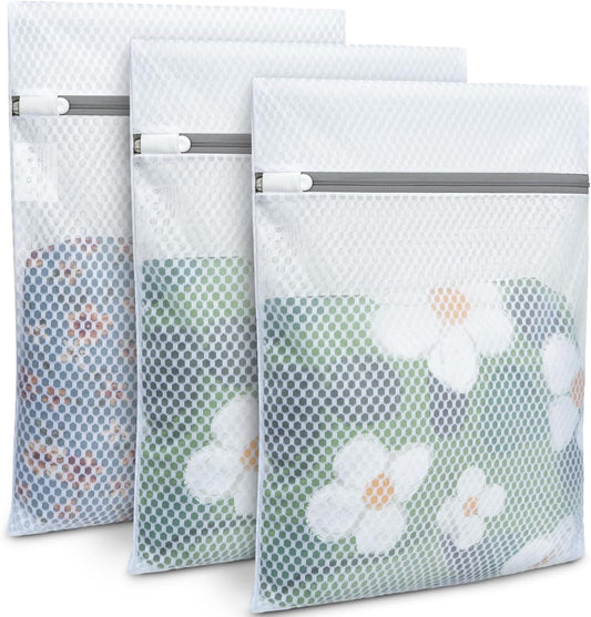 BAGAIL Laundry Bags Mesh Wash Bag for Intimates Lingerie and Delicates,3Pcs(Honeycomb,3M)