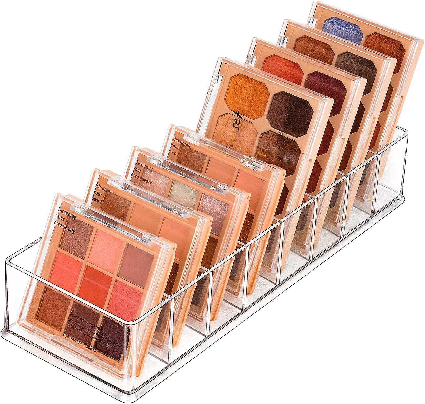 JessLab Acrylic Organizers, Bathroom Organizer for Drawer, Cosmetic Display Cases for Vanity, Countertop, Desk, Kitchen, and Makeup Storage, 8-Section