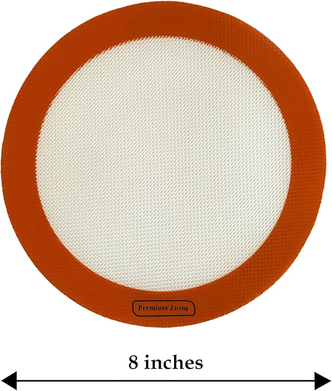 Round Silicone Baking mat for Cakes, Pastry, pies, 0.75 MM Thick, Reusable Baking Liner, Non-Stick, Easy Clean, Professional Grade (1, 8" Round)