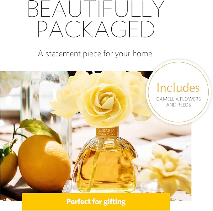 AGRARIA AirEssence Flower and Reed Diffuser Set, Handmade Sola Flower Botanical Home Fragrance Set, Scented Oil Reed Diffuser Gift for All Occasions