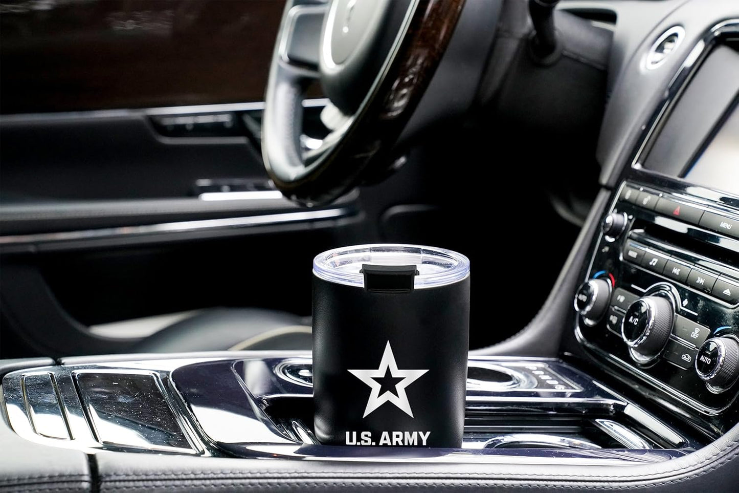 Military Gift Shop 20oz US Army Tumbler, Double-Walled Insulated Steel USA Coffee Mug with Lid-Army 20oz Tumbler
