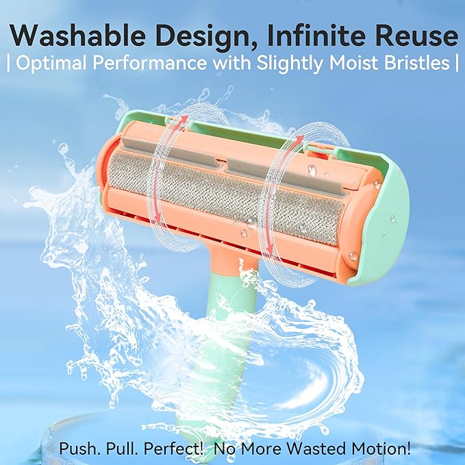 Pet Hair Remover & Lint Roller - Removes Cat/Dog Hair from Car Interiors, Furniture, Couches, Carpets, and Bedding - Reusable & Washable Animal Fur Removal Tool for Pet Owners (White&Gray)