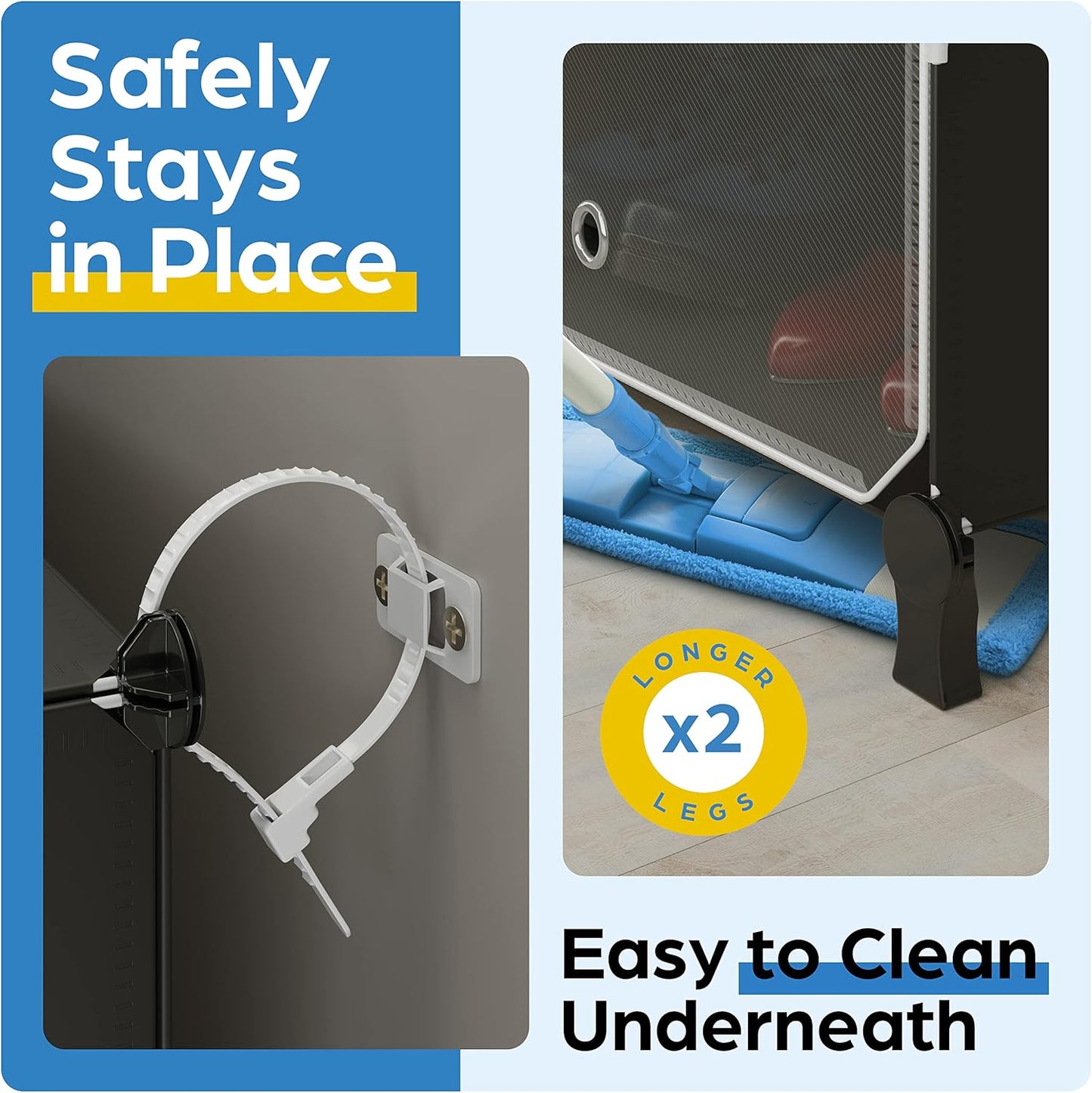 Shoe Organizer Cabinet Up to 32 Pairs, Shoe Closet-Covered Shoe Rack with See-Through Door (Clear, Plastic, Stackable) Cubby Portable Shoe Organizer with Covers, Hooks & Pockets, Black