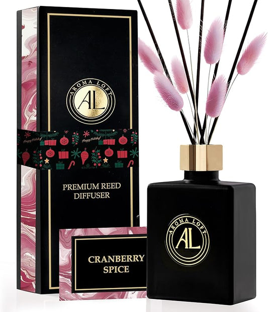 Christmas Diffusers for Home, Christmas Scents, Gifts for Him, Cranberry Spice Reed Diffuser,Long Lasting Fragrance