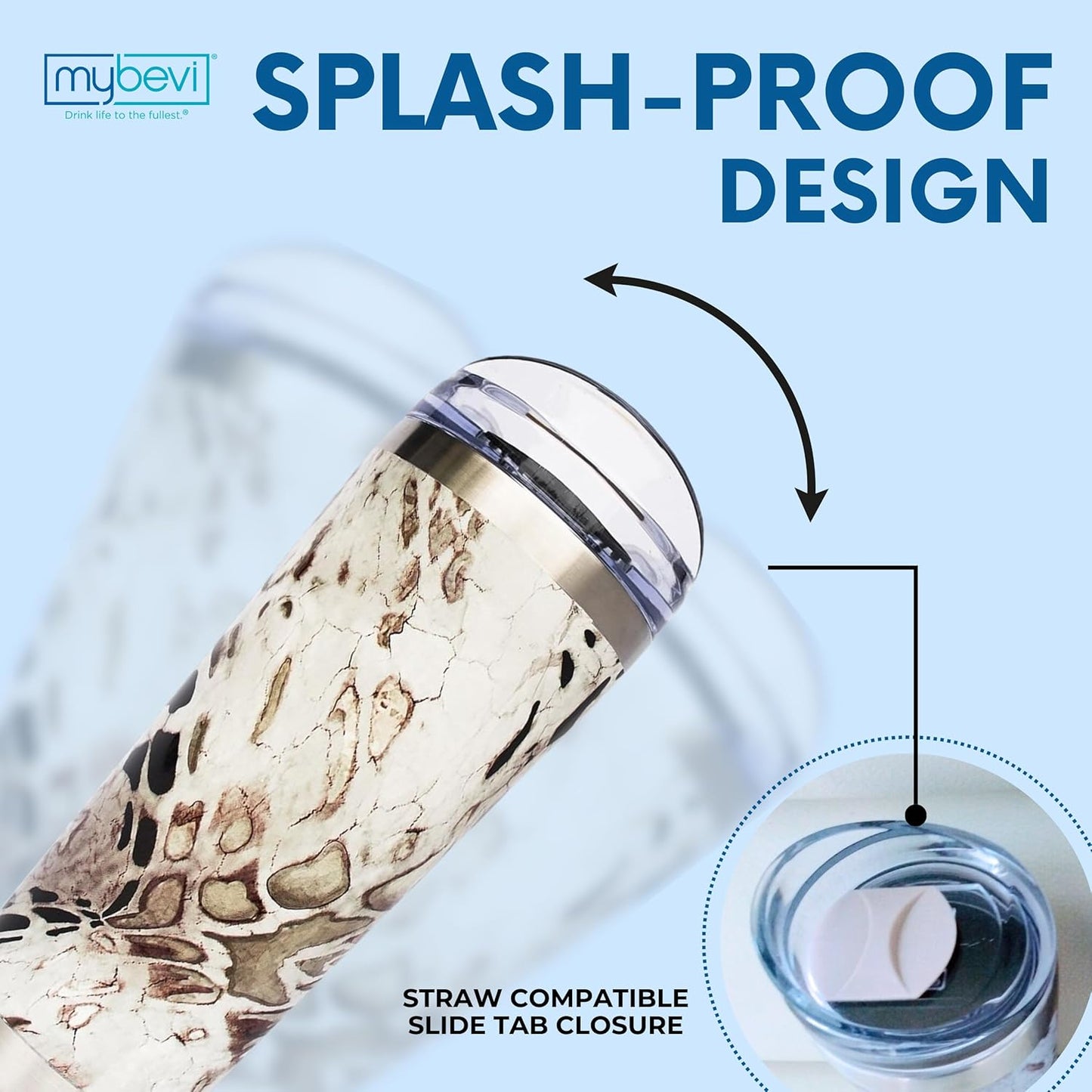 Classic Premium Stainless Steel Tumbler with 12-Hour Temperature Control, Tritan Lid, and BPA-Free Construction | Whiteout Prym 1, 26 oz