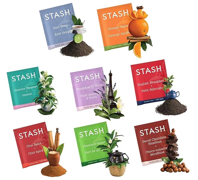 Stash Tea Bags Sampler Assortment Box (52 Count) 30 Different Flavors Gifts for Her Him Women Men Mom Dad Friends Coworkers Family