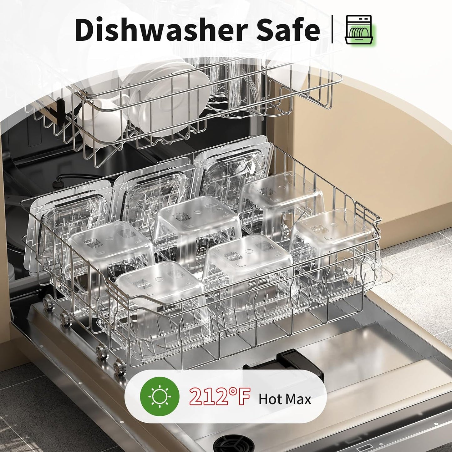 1/6 4'' 12 Pack Plastic Food Pans With Lids, Clear Food Pan, Commercial Stackable Polycarbonate Freezer-Safe for Fruits Vegetables Restaurant Kitchen