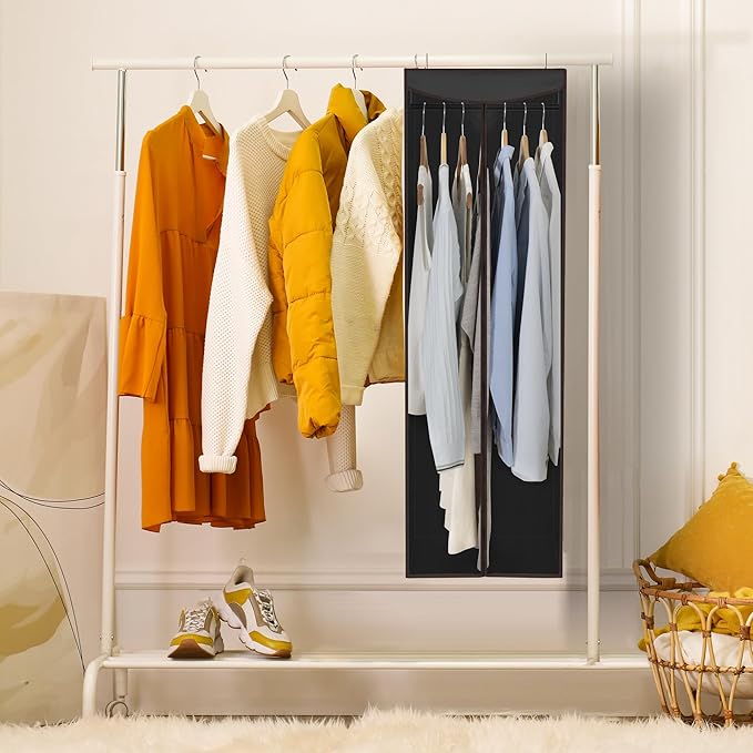 STORAGE MANIAC 2-Pack Hanging Garment Bag Zipper Cover with Sealed Clear Window, Long Garment Cover for Closet Storage Wardrobe Clothes Protector, Large Garment Storage Bag for Dresses,Suits, Black