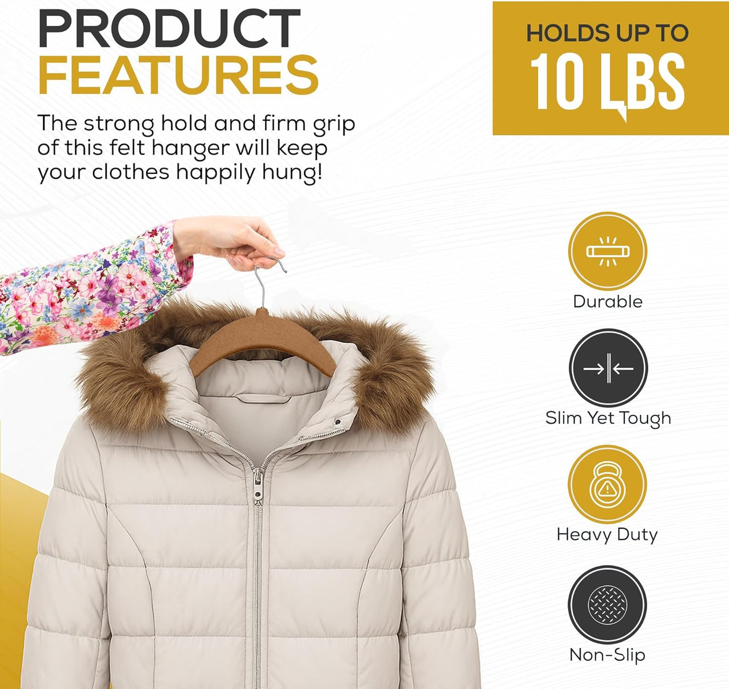 50 Pack New Premium Quality Velvet Hangers Ultra Thin Non Slip Adult Felt Space Saving Hangers for Closet Heavy Duty Coat Pants Jackets Dress Hangers 360° Swivel Hook Hold Upto 10 lbs Bronze