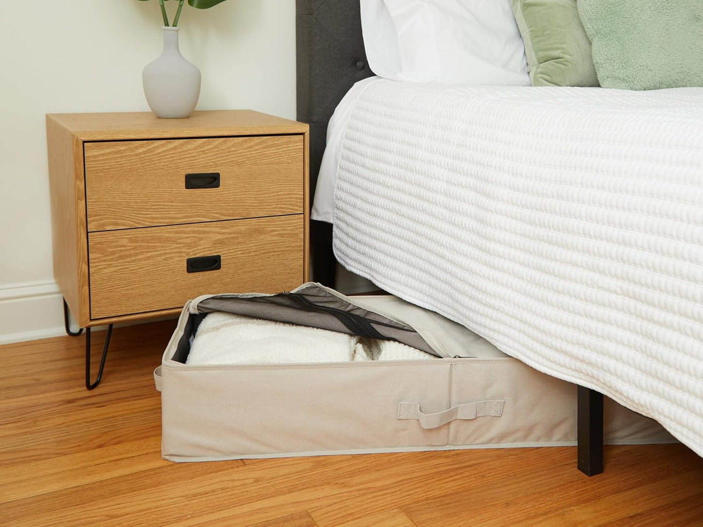 Covermates Keepsakes - Underbed Storage Bag - ID Window - Reinforced Handles - Indoor Storage, Beige Heather