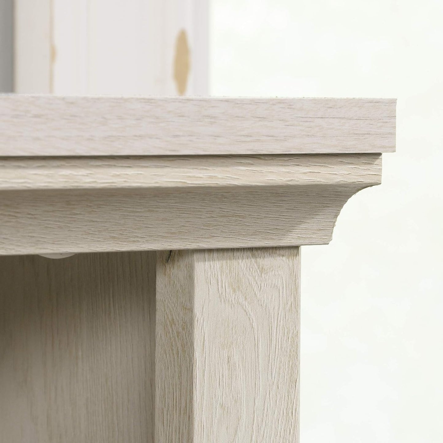 Sauder 2 Tier Book Shelf Wooden Bookcase Multipurpose Bookshelf for Home Office, Living Room, in Chalked Chestnut