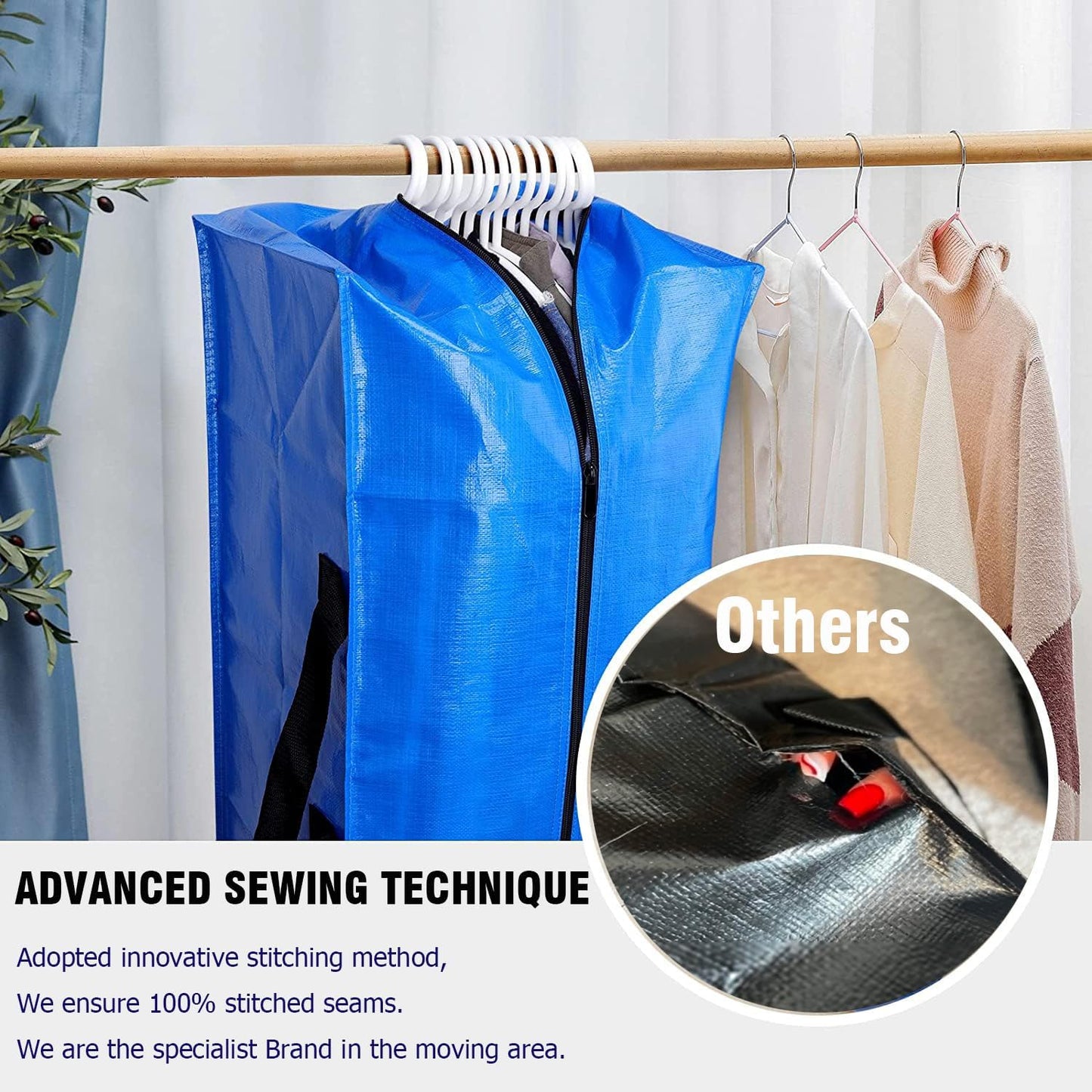 SGPAC Moving Bags Heavy Duty Extra Large with Backpack Straps,Extra Thick Storage Totes with Reinforced Handles for Space Saving,Moving Supplies & Moving Essentials,Alternative to Moving Box,8 Packs