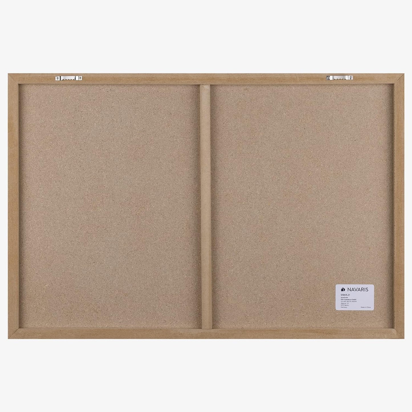Navaris Magnetic Dry Erase Board - 16 x 24 inches Decorative White Board for Wall with Design, Includes 5 Magnets and Marker - Dark Wood