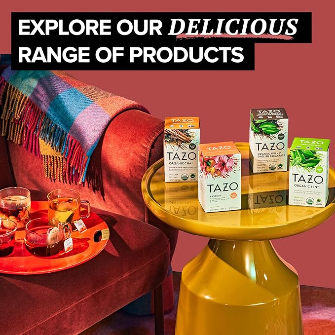 TAZO Organic Awake English Breakfast Black Tea Bags, Bold Traditional Breakfast-Style Black Tea, 144 Total Tea Bags (36ct - Pack of 4)