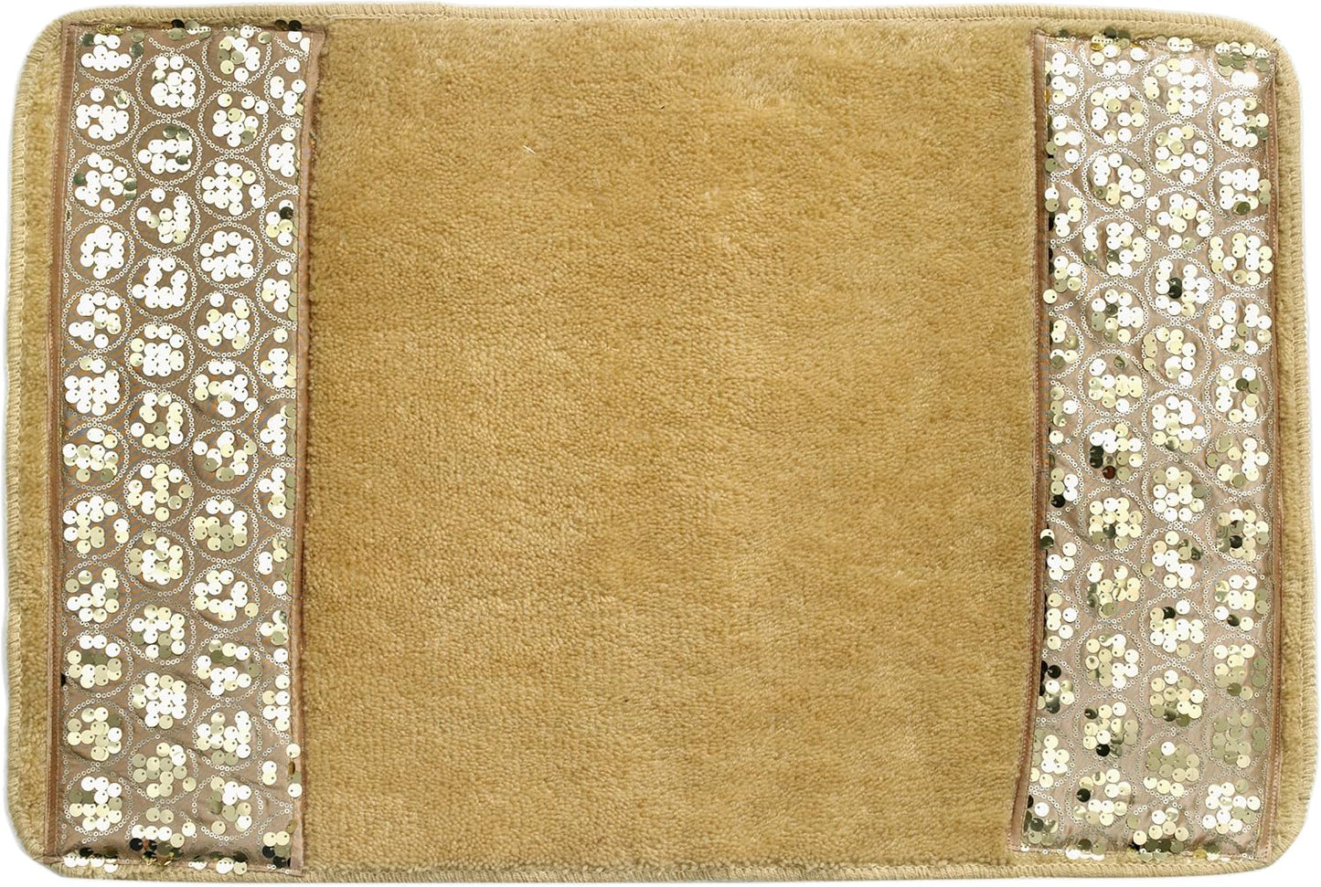 Zahari Home Sinatra Modern Bathroom Rug Classic Luxury Bath Rug Contemporary Decor Champagne Gold Bath Mat for Shower Unique Design Stylish Bathroom Rug Bath Shower Tub Décor