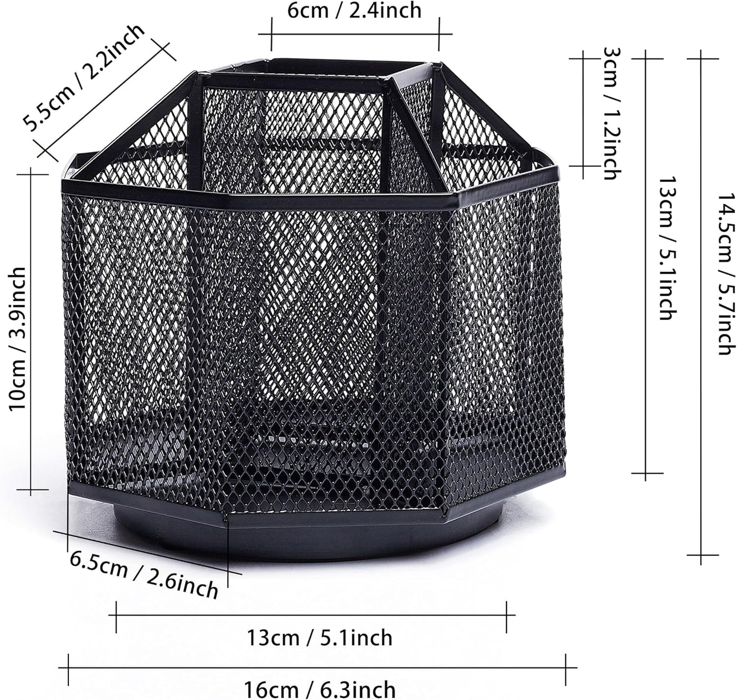 Exerz Desk Organiser/Mesh Desk Tidy Candy/Pen Holder/Multifunctional Organiser 360 Rotating