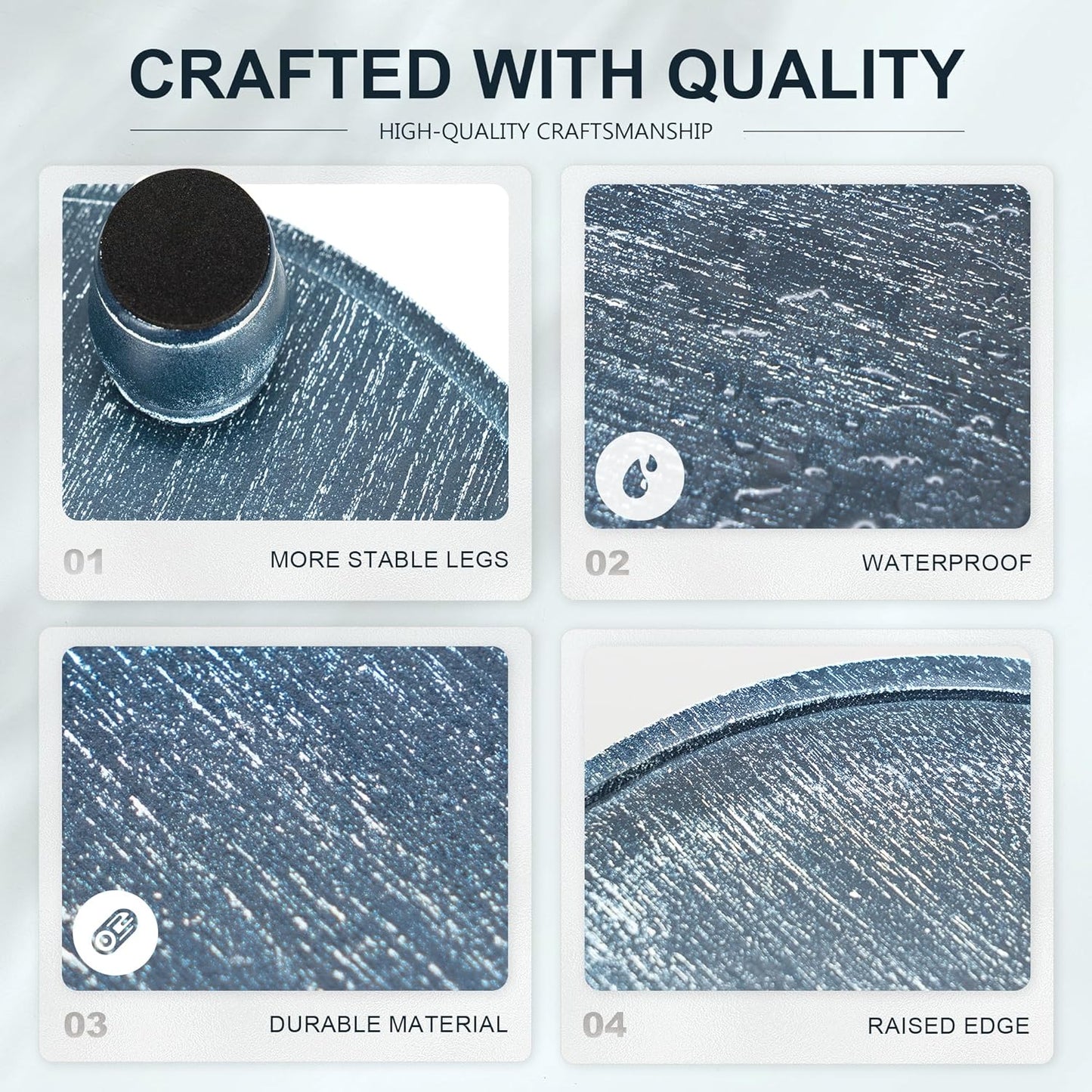 EOSAHR Decorative Display Risers for Living Room Decor - Farmhouse Wood Pedestal Stand for Kitchen Sink Organizer - Perfume Organizer for Bathroom Decor (Blue)