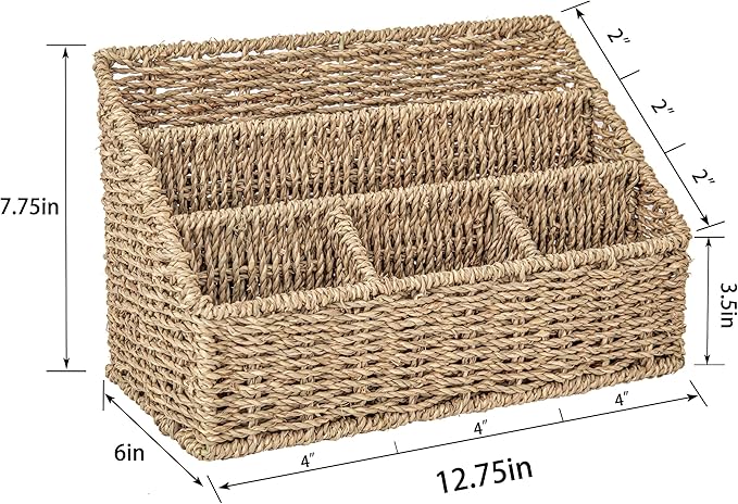 Mail Organizer Countertops, Desk Organizer Bills Organizer, Mail Sorters Organizers, Pencil Holder Magazine File Holder, Desk Organizer and Accessories(Seagrass)